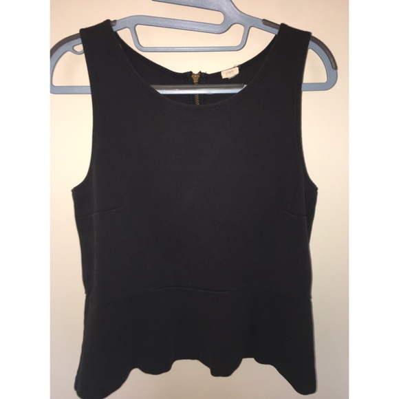J. Crew Ponte Peplum Black Shirt - Picture 2 of 3